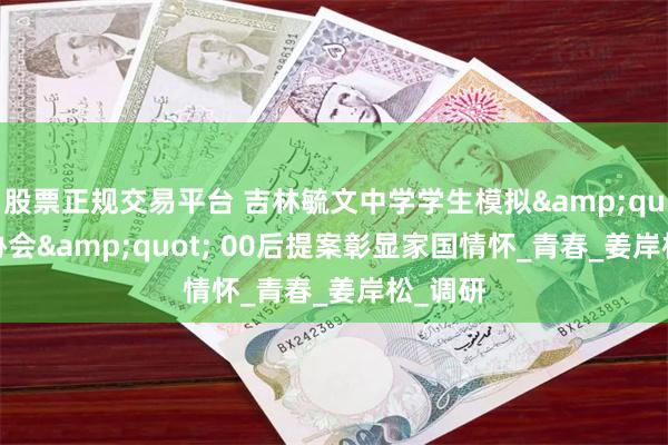 股票正规交易平台 吉林毓文中学学生模拟&quot;政协会&quot; 00后提案彰显家国情怀_青春_姜岸松_调研