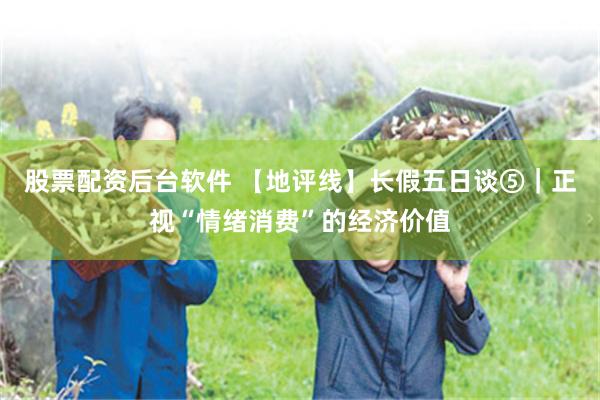 股票配资后台软件 【地评线】长假五日谈⑤｜正视“情绪消费”的经济价值