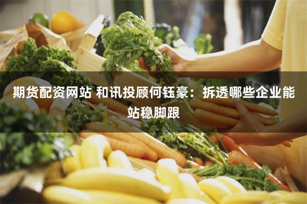 期货配资网站 和讯投顾何钰豪：拆透哪些企业能站稳脚跟