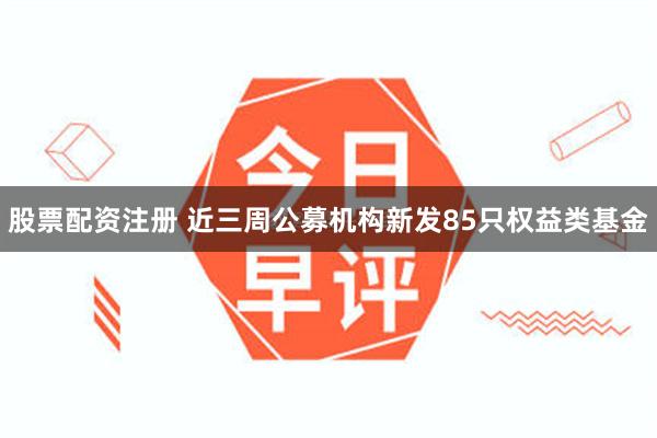 股票配资注册 近三周公募机构新发85只权益类基金